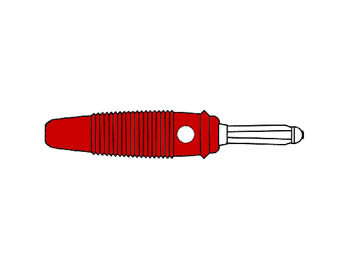 HQ-MATING-CONNECTOR-4mm-WITH-TRANSVERSE-HOLE-AND-SCREW-/-RED-(BULA-20K)-(HM1410A)