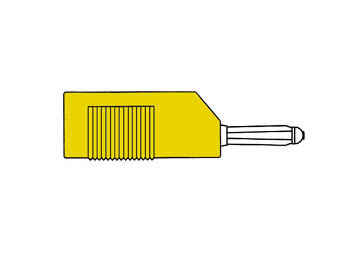 MATING-CONNECTOR-4mm-WITH-LONGITUDINAL-OR-TRANSVERSE-CABLE-MOUNTING,-WITH-SCREW-/-YELLOW-(BSB-20K)-(HM1430)