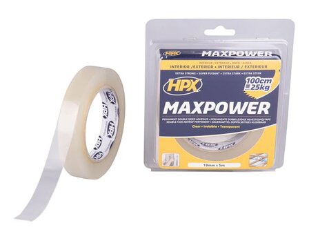 Max-Power-Transparent-mounting-tape---19mm-x-5m-(HPXHT1905)