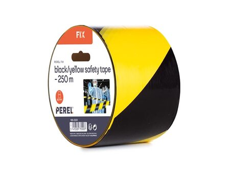 Zwart/geel-veiligheidslint---250-m---rol-(1188-250R)