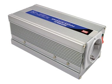 MEAN WELL - DC-AC INVERTER MET GEMODIFICEERDE SINUSGOLF - 300 W - DUITS STOPCONTACT (A301-300-F3)