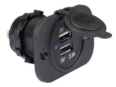 USB-LADER VOOR DE AUTO-INBOUW (12-24 VDC IN, 2 x 5 V UIT) (CC094)