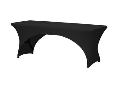 Hoes voor rechthoekige tafel - boogvormig - zwart (FP401)