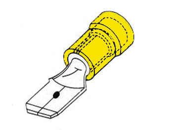 MANNELIJKE CONNECTOR 6.4mm GEEL (FYM)