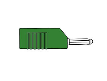 MATING CONNECTOR 4mm WITH LONGITUDINAL OR TRANSVERSE CABLE MOUNTING, WITH SCREW / GREEN (BSB 20K) (HM1440)