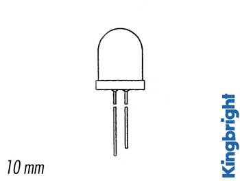 SUPERFELLE 10mm LED ROOD GLASHELDER 1600mcd (L-813SRC-C)