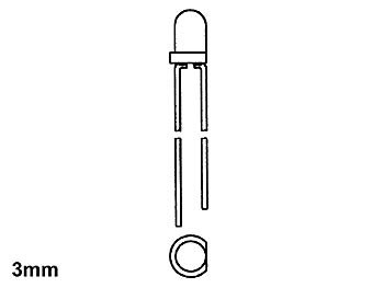 LED 3mm GROEN DIFFUUS - 20mcd (LED3GLN)