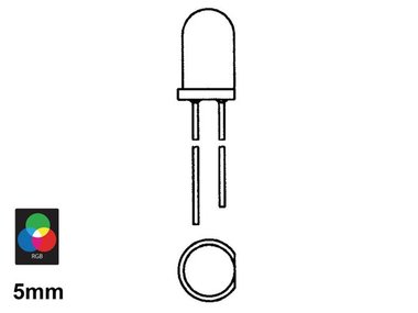 5 mm RGB-KNIPPERLED MET INGEBOUWD PROGRAMMA (LED5/RGB)