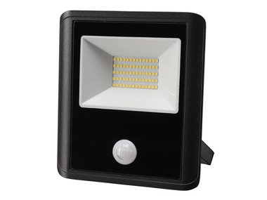 LED-SCHIJNWERPER VOOR BUITENSHUIS - 50 W, NEUTRAALWIT - ZWART - PIR-SENSOR (LEDA7005NW-BP)