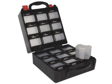 Plastic Tool Box met 18 Plastic Doosjes voor Riembevestiging - 14 L (OBB1)