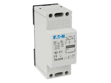 BELTRANSFORMATOR VOOR DIN-RAILMONTAGE - 230 VAC - 8 VA - 12 VAC-8 VAC-4 VAC (TR-G3/8)