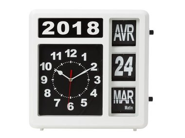 WANDKLOK MET FLIPOVER KALENDER - 31 x 31 cm - FRANS (WC107)