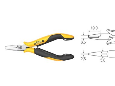 Wiha Kopkniptang Professional ESD smalle kop met kleine facet (26839) 110 mm (WH26839)