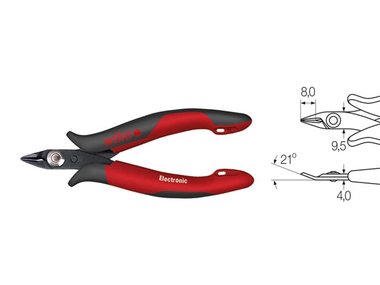 Wiha Zijkniptang Electronic zeer smalle, spitse kop zonder facet (27388) 118 mm (WH27388)