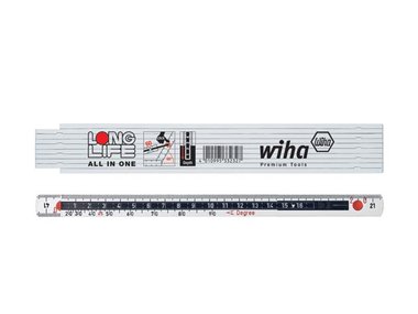 Wiha Duimstok Longlife® All in One 2 m metrisch, 10 delen (33232) wit (WH33232)