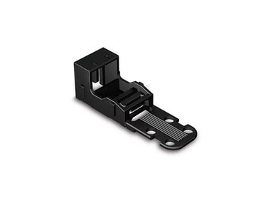 BEVESTIGINGSADAPTER - VOOR 2-DRAADSKLEMMEN - SERIE 221 - 4 mm² - VOOR SCHROEFBEVESTIGING - ZWART (WG221502B)