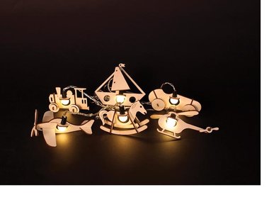 Woodlight - garland with toys - 2.5m - warm white lamps - batteries not provided (WD-2.5-TOYS-UW)