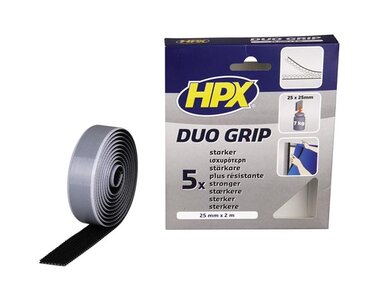 Duo grip klikband - zwart 25mm x 2m (HPXDG2502)