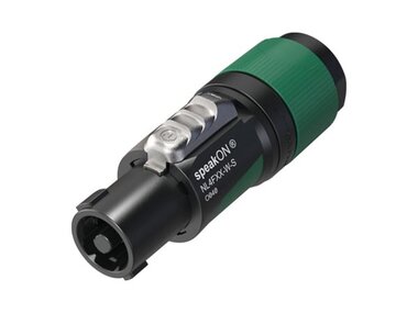 NEUTRIK - 4-polige speakON kabelconnector, schroefklemmen, trekontlasting voor kabeldiameters 6 tot 12 mm (NL4FXX-W-S)