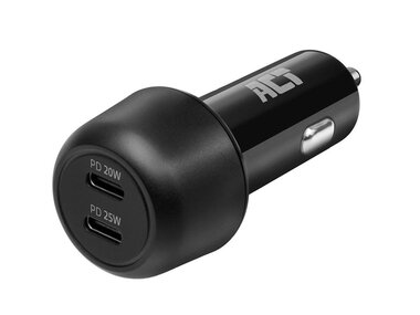 2-poorts USB-C Fast Charge Autolader 45W met Power Delivery (ACTAC2200)
