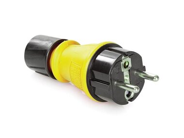 BUITENSTEKKER MET DEKSEL EN KABELWARTEL - SCHUKO - IP54 (E390YG)