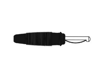 BANAANSTEKKER 4mm MET DWARSGAT EN SOLDEERAANSLUITING / ZWART (VQ 30) (HM1400D)