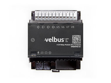 Vierkanaals relaismodule met potentiaalvrije uitgangen (VMB4RYNO-20)