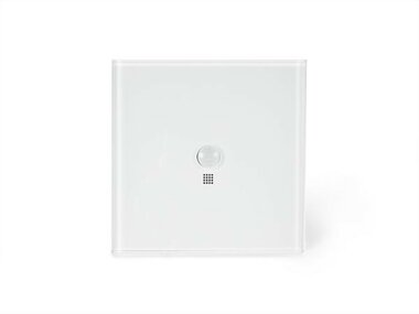 Edge Lit bedieningsmodule met 1 aanraaktoets en ingebouwde bewegings- en schemersensor (witte versie) (VMBEL1PIR-W-20)