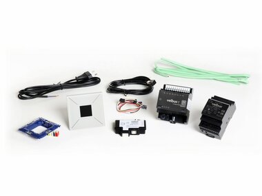 Velbus introductiepakket incl. witte glazen bedieningsmodule met OLED-display (VMBSTART-W-20)